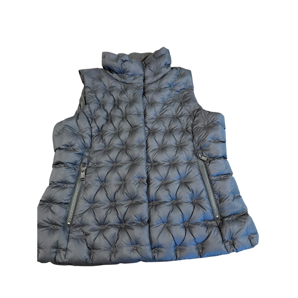 The North Face Women Blk 550 Down SZ L Star Quilted Puffer Vest Down READ!!